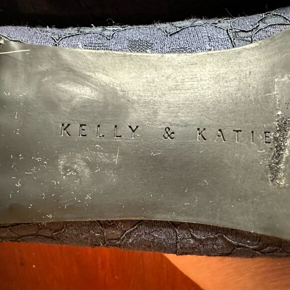 Kelly & Katie Lovelian Navy Blue Lace Loafer Pointed Tie Shoe Crystals 7.5 - Picture 6 of 13